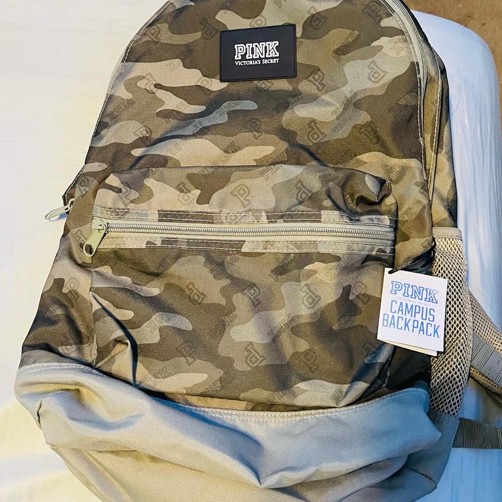 PINK Victoria's Secret Tan Camouflage Backpack